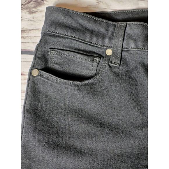 PAIGE Skyline Bootcut Black Jeans Mid Rise Stretch Denim Frayed Hem Size 26 - Picture 7 of 14